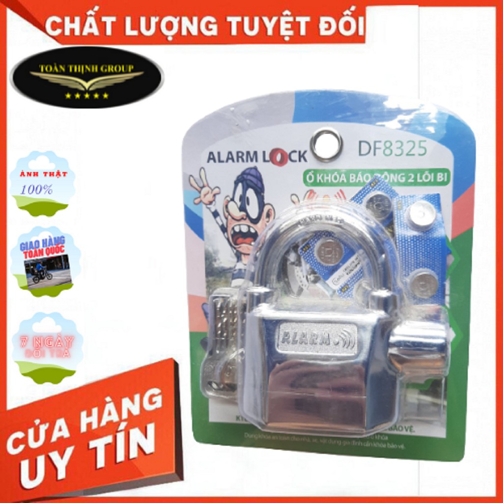 [Ảnh Thật] Ổ Khóa báo động chống trộm DF8325 thông minh, chống chìa khóa vạn năng, cắt trộm, hú báo động khi có tác động