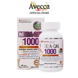 Viên Uống Bổ Sung Canxi Giúp Xương Rắng Chắc Khỏe Mega-Cal 1000 Vitamins For Life 60 Viên