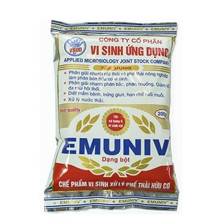 Chế Phẩm Sinh Học Ủ Phân Bón, Ủ Rác Thải Gia Đình, Đậu Tương Emuniv Gói 200 Gram