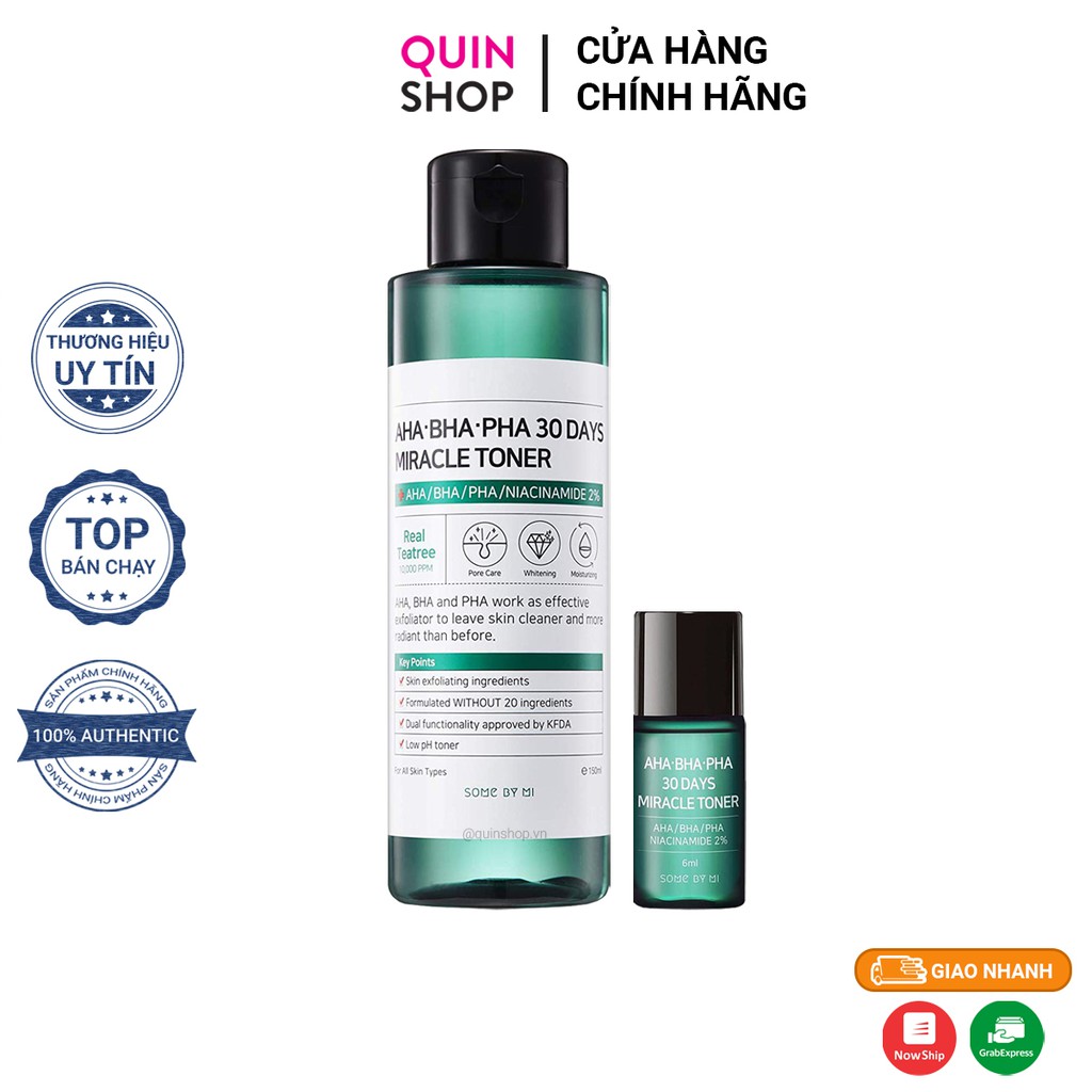 Nước Hoa Hồng Some By Mi AHA BHA PHA 30 Days Miracle Toner