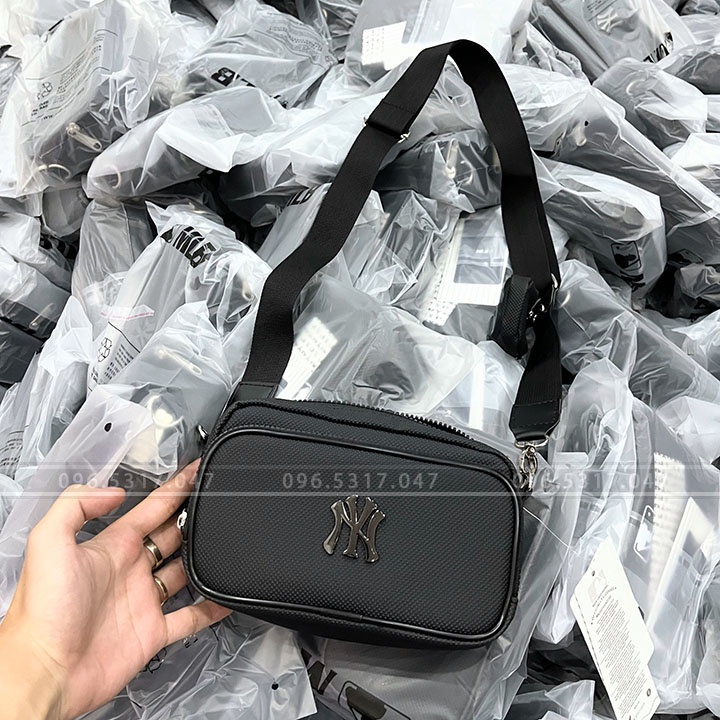 Túi Đeo Vai Da NY Unisex, Không Gian Túi Rộng, Đầy Đủ Tem