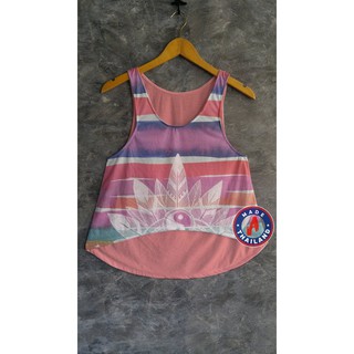Áo thun dáng Croptop hồng kẻ sọc ngang màu pastel boho vintage