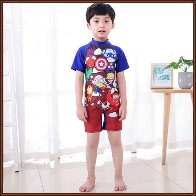 Bộ Đồ Bơi Đi Biển In Họa Tiết Hoạt Hình Dễ Thương Cho Bé Trai