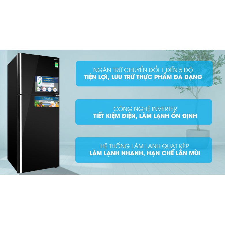 Tủ lạnh Hitachi Inverter 339 lít R-FG450PGV8 GBK chính hãng
