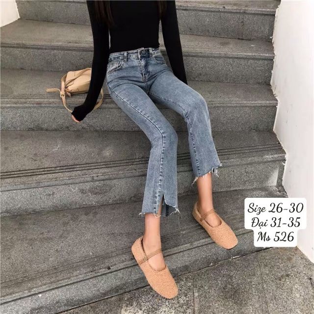 {Size 26 -35} Quần Jean Nữ ỐNG LOE Rách Gấu