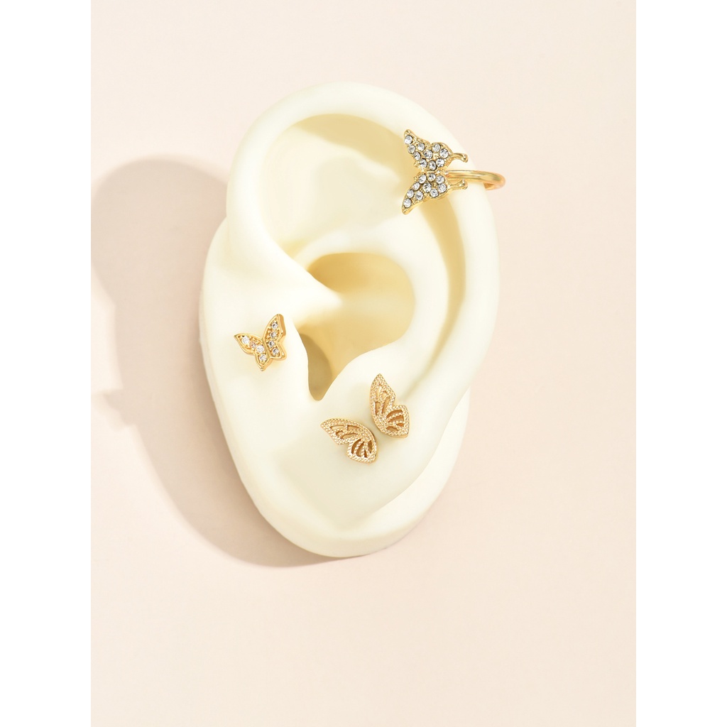 Set 4 Khuyên Tai Mạ Vàng 14K Phong Cách Boho Thời Trang