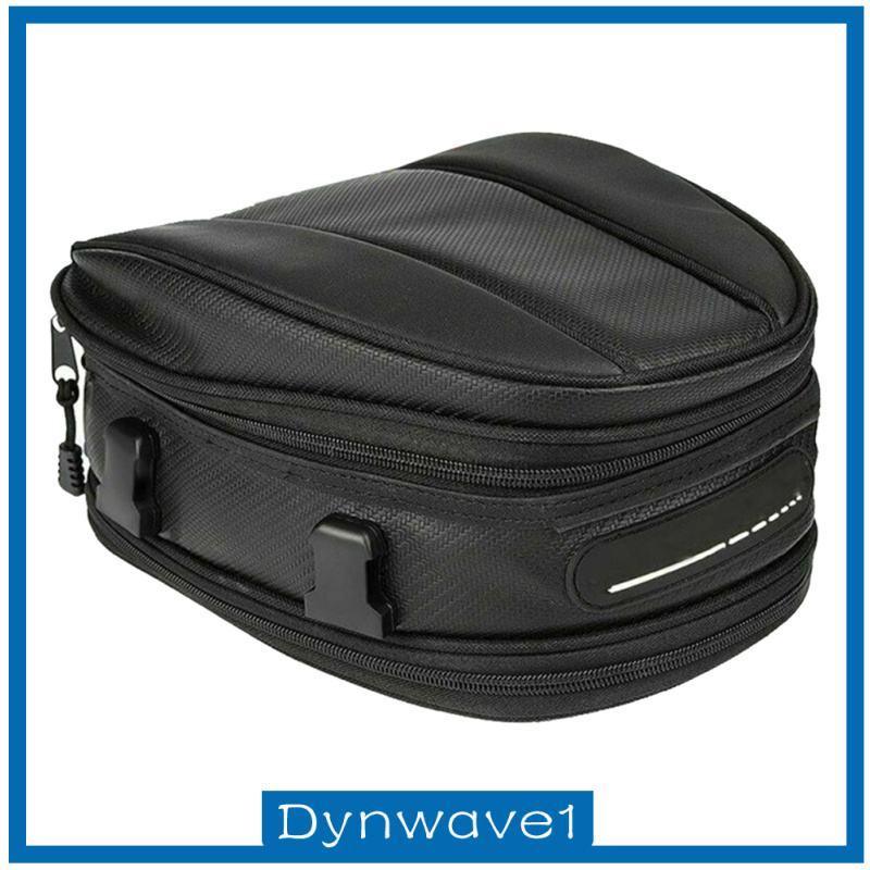 [DYNWAVE1]Motorcycle Tail Seat Bag Waterproof 30x21.5x20cm Black Multifunctional