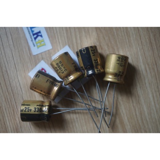 5 Tụ Hóa âm thanh 25V 330uF 10x12 chính hãng Nichicon FW