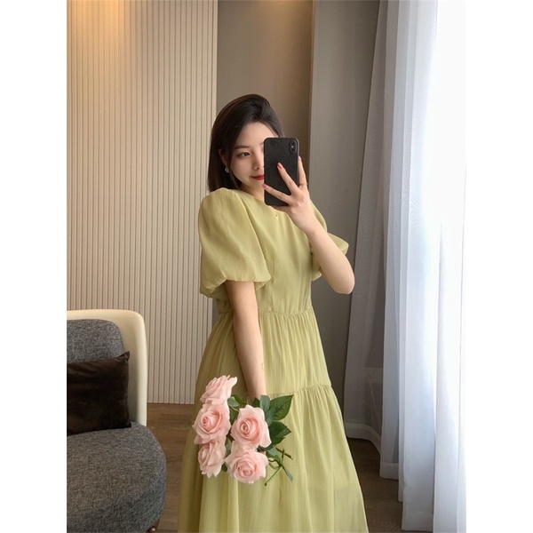 [HÀNG CÓ SẴN] Váy / Đầm tay bồng babydoll đi biển, dạo phố phong cách Hàn Quốc - V006