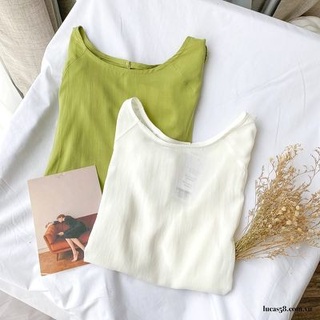 Áo sơ mi trắng cổ tròn tay cộc basic