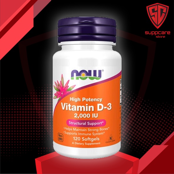 VITAMIN D3 | Now Vitamin D3 2000IU [120 - 240 Viên] | Tăng Đề Kháng - Nhập Mỹ