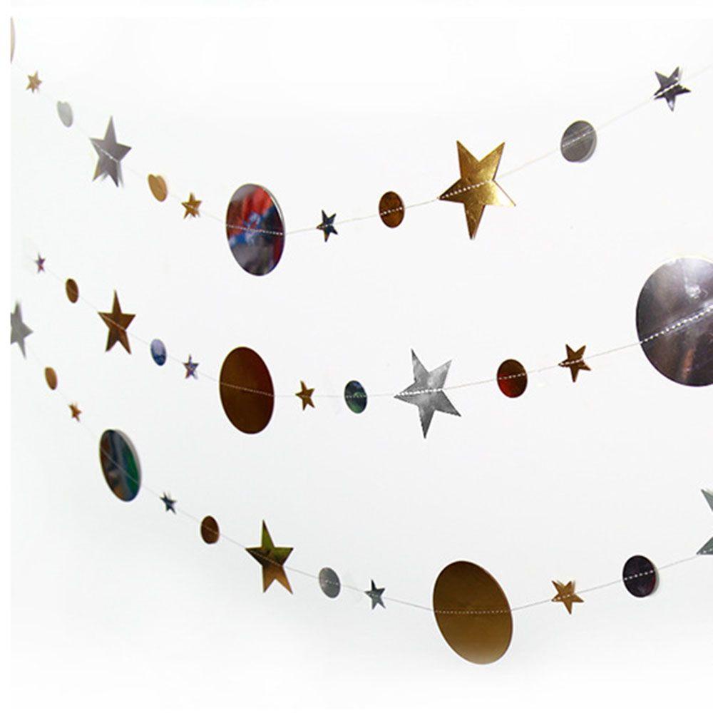 Dây Treo Trang Trí Hình Ngôi Sao Mặt Gương Tròn 4M Lãng Mạn Trang Trí Phòng Ngủ /