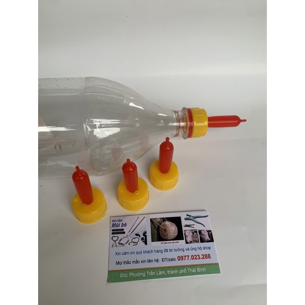 Núm bú sữa silicone lắp chai nhựa cho dê cừu bê heo lợn chó mèo