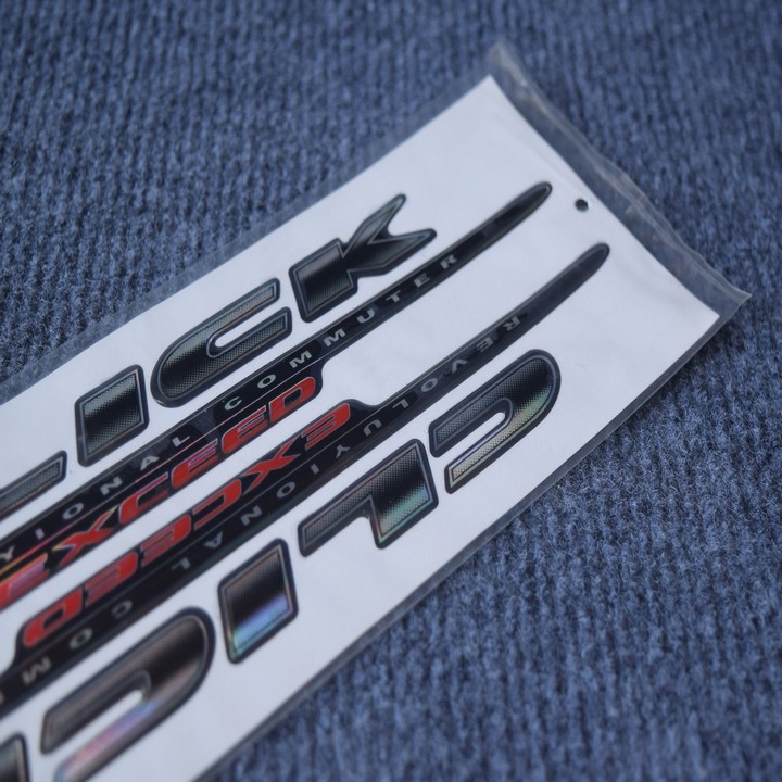 [GIÁ GỐC] TEM DÁN XE CLICK ZIN CAO CẤP SẮC NÉT (3 LỚP)