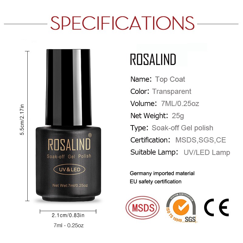 Lọ sơn Rosalind 7ml trang trí móng tay tiện dụng