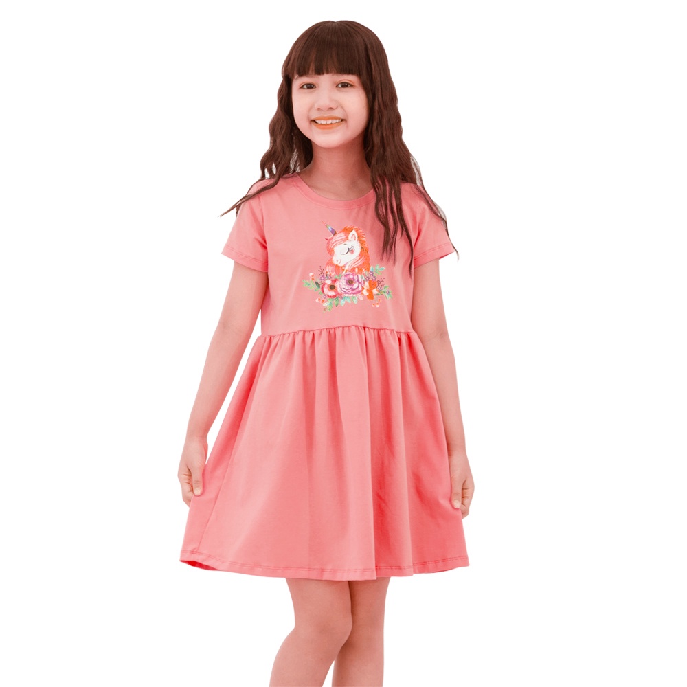Đầm Bé Gái Ngắn Tay GUKID từ 18 - 40kg chất liệu 100% COTTON