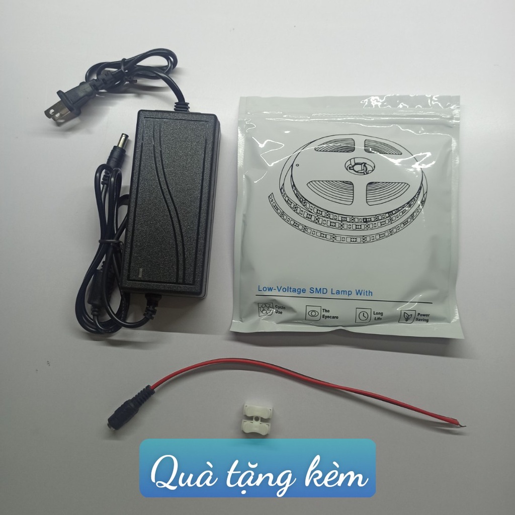 Combo 1 dây led cuộn 2835 - 5m - 12V kèm nguồn tặng quà kèm theo