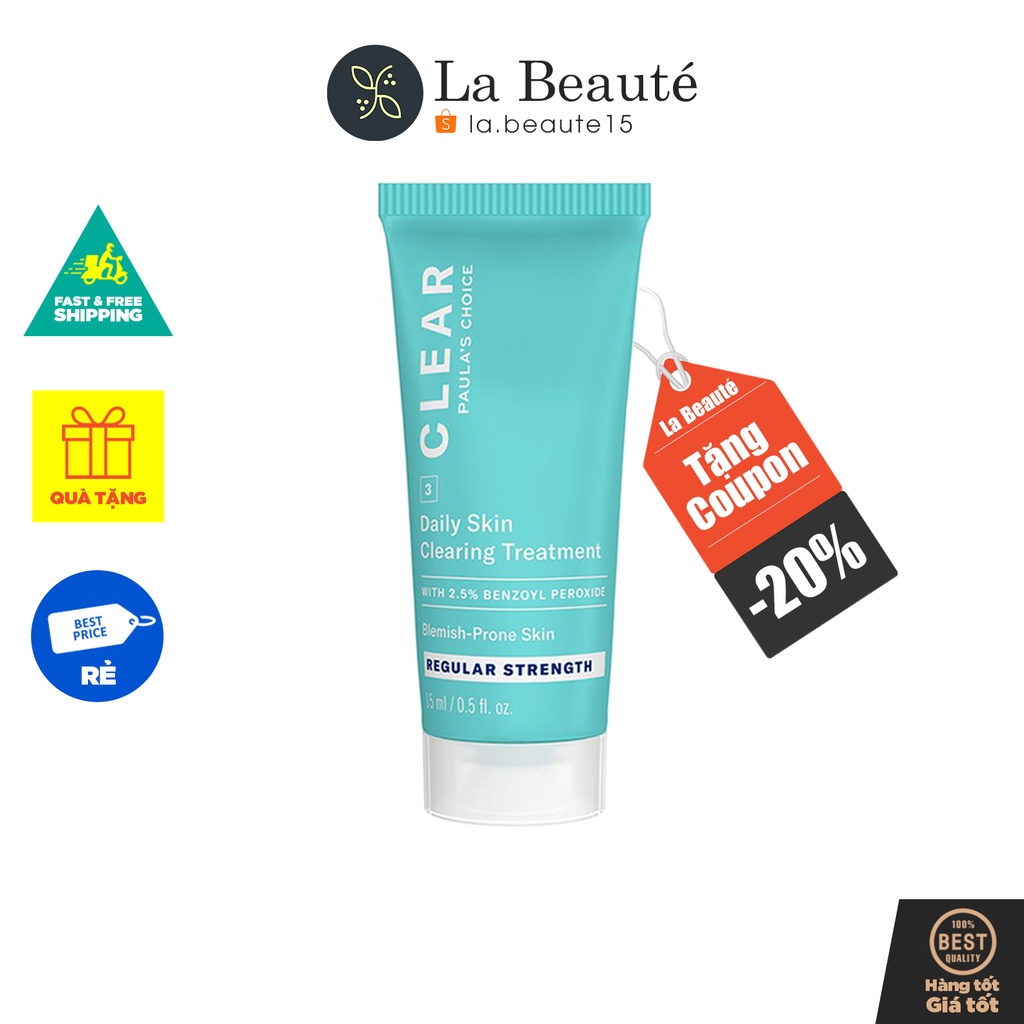 [Hàng Công Ty] Kem Chấm Mụn - Paula's Choice Daily Skin Clearing Treatment 2,5% Benzoyl Peroxide 15ml