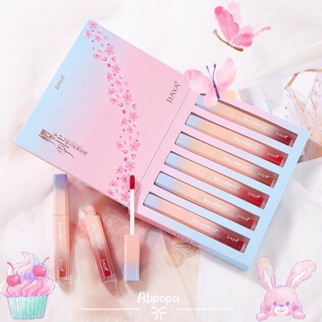 [Hàng mới về] Bộ 6 cây son bóng Jiaya chống nước lâu trôi