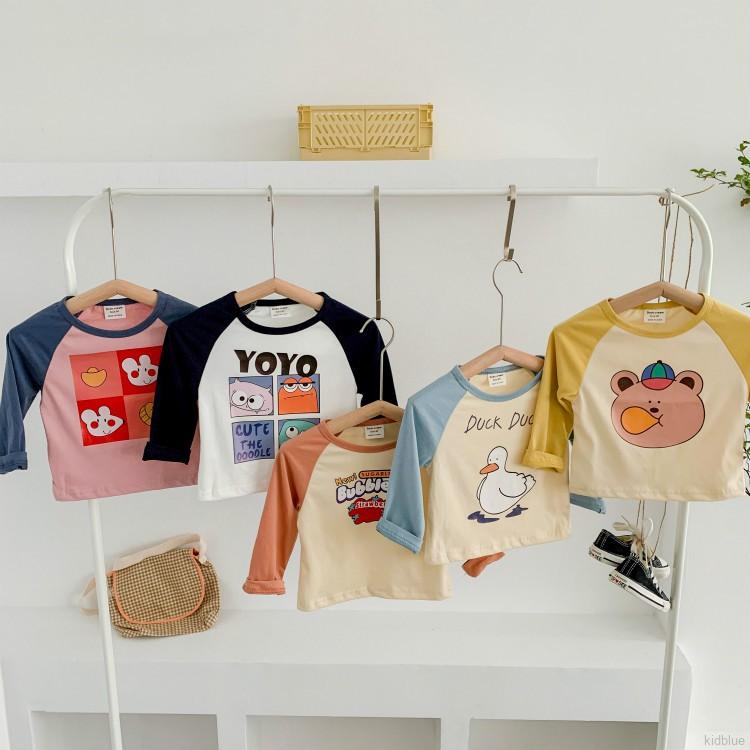 Áo thun dài tay in họa tiết hoạt hình đáng yêu xinh xắn cho bé