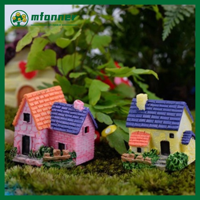 Mô Hình Ngôi Nhà Cổ Tích Mini Bằng Nhựa Dùng Trang Trí Sân Vườn