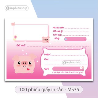 Phiếu giao Heo Vàng 100 tờ