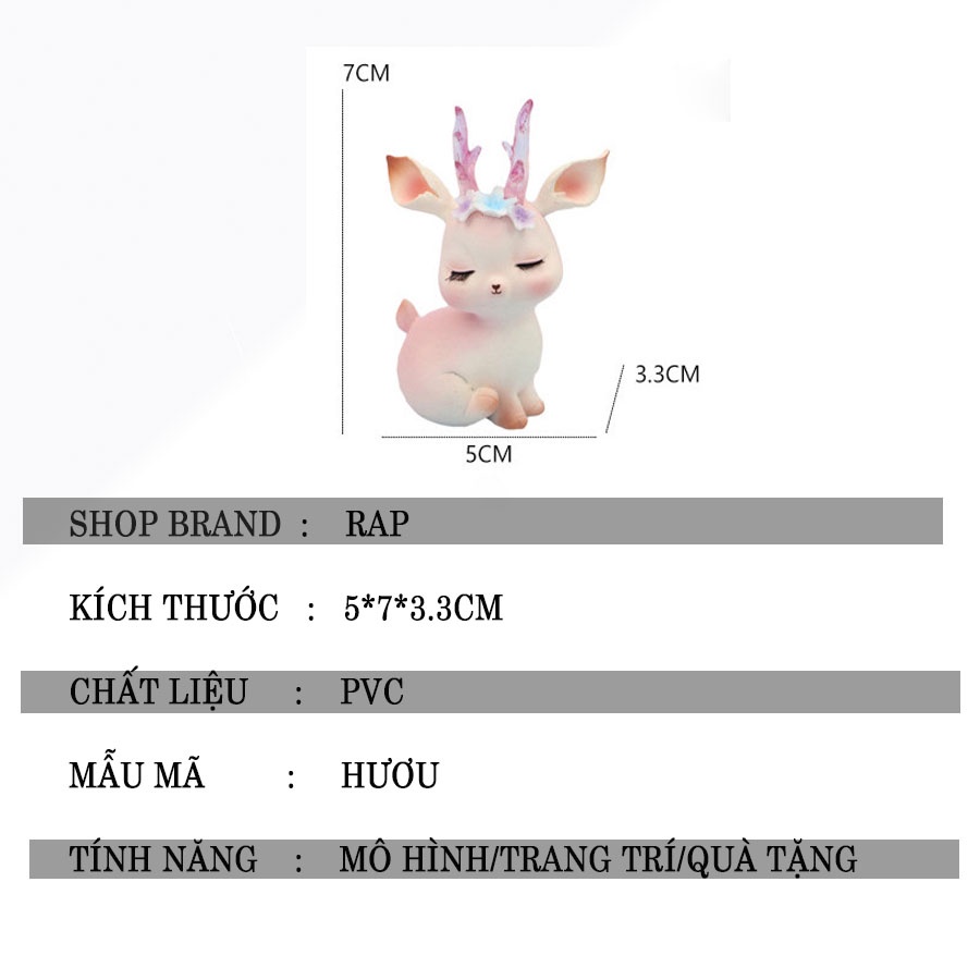 Hươu sao mini ngộ nghĩnh trang trí bàn học, bàn làm việc, mô hình tặng bạn bè-Ráp