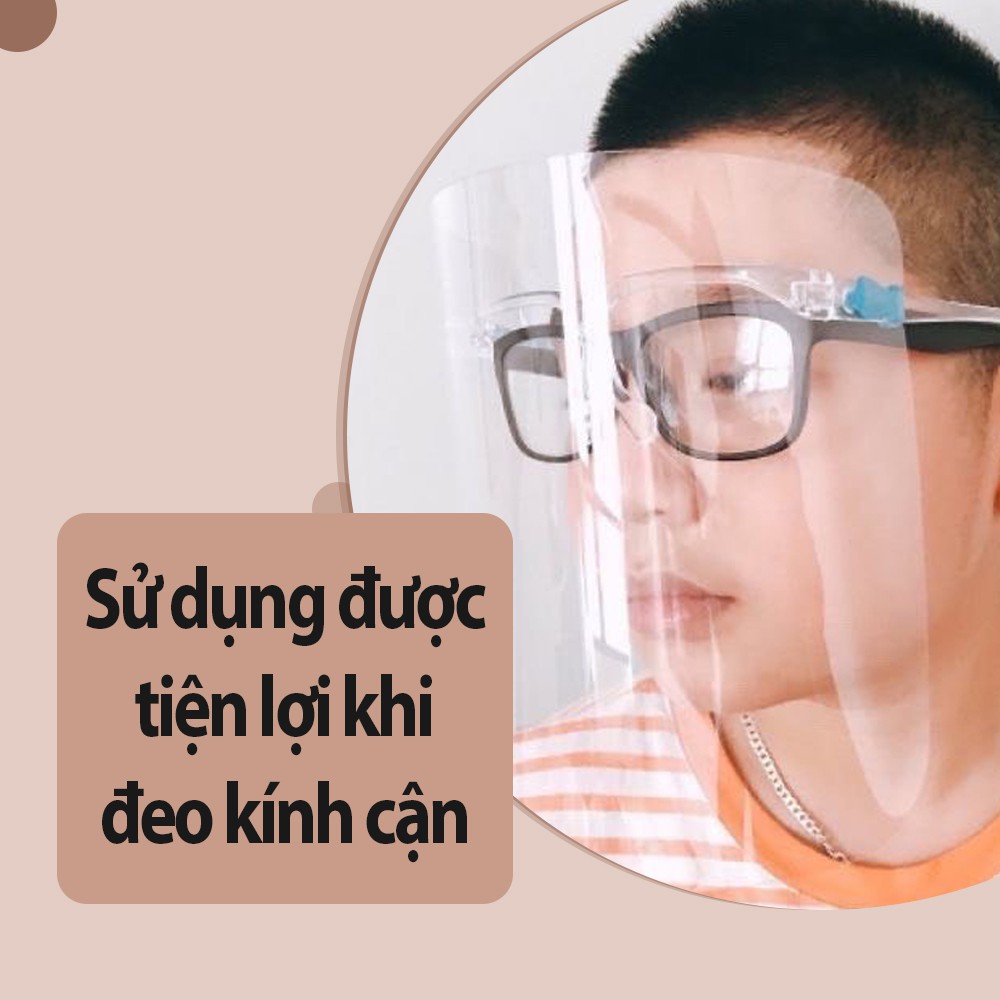 Tấm Kính Chắn Giọt Bắn Face Shiel 💥Hàng Chuẩn Có Sẵn💥 [Che Kính Toàn Mặt] - Chống văng dầu, kính siêu nhẹ