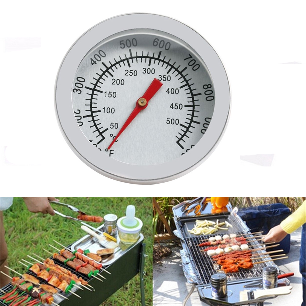 Đồng hồ đo nhiệt độ nướng BBQ phạm vi 50-500 ºC bằng inox tiện dụng