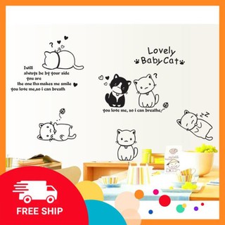 ⚡️𝗙𝗥𝗘𝗘𝗦𝗛𝗜𝗣⚡️ Decal dán tường Mèo xinh
