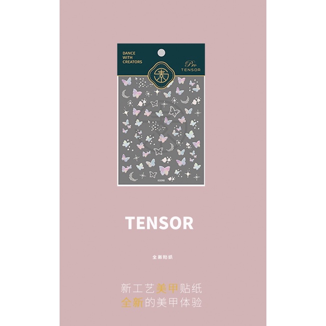 Miếng Dán Trang Trí Móng Tay Họa Tiết Bướm Ba Chiều Màu Trong Suốt