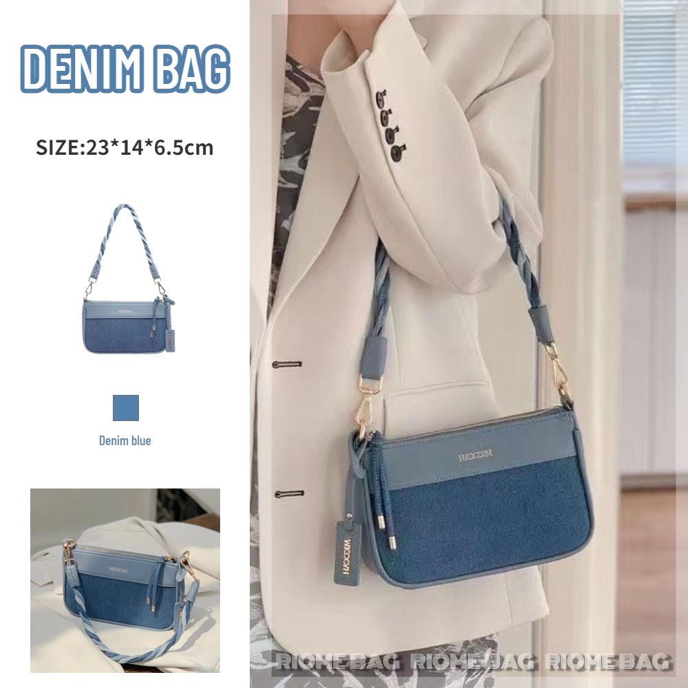 ✨tặng quà ✨Túi Đeo Chéo Bằng Vải Denim Phong Cách Cổ Điển Dễ Phối Đồ Thời Trang 2021