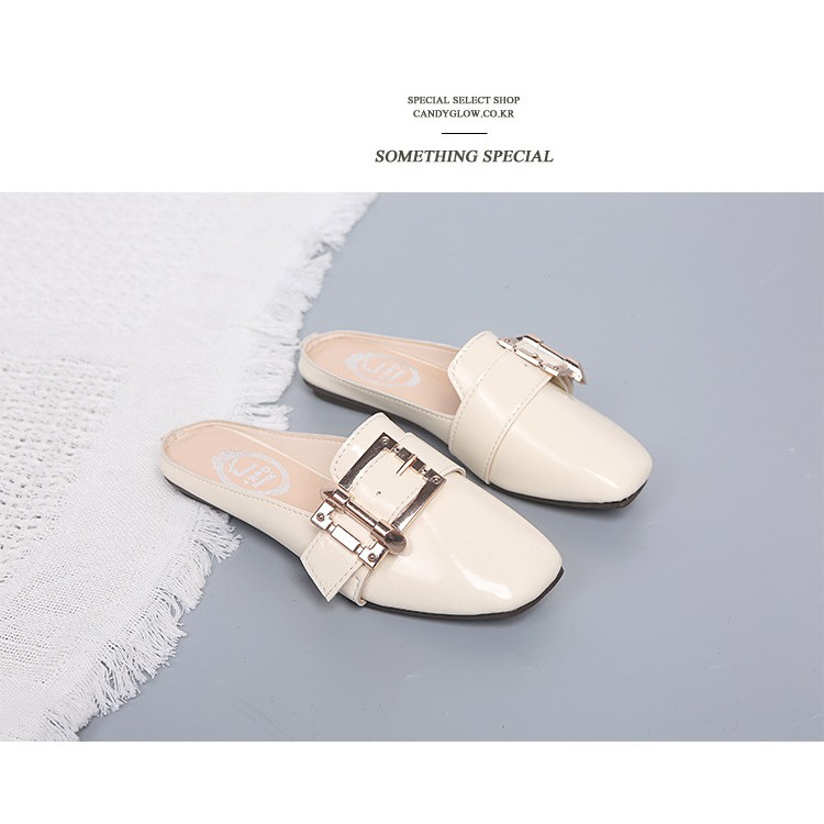 Giày Sục Nữ Da Bóng Cài Khuy Vuông N031 | BigBuy360 - bigbuy360.vn