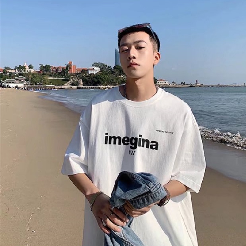 Áo Thun Nam Cổ Tròn Ngắn Tay In Chữ Thời Trang size M-8XL