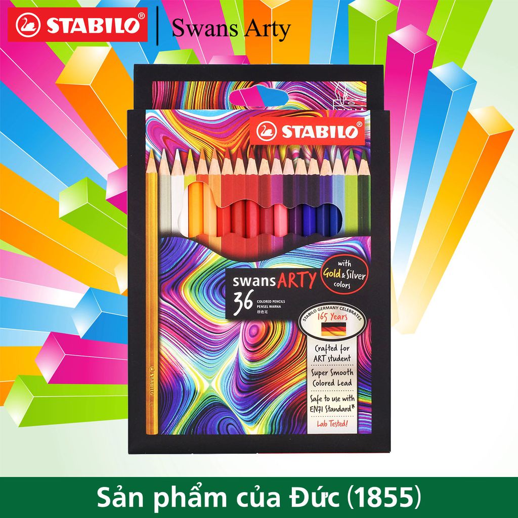 Hộp 36 bút chì màu STABILO Swans Arty 1520 – 36 màu