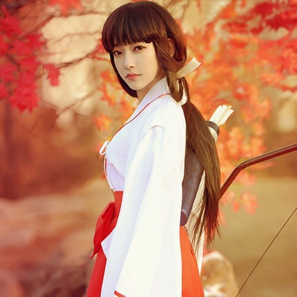 COSER KING Anime Inuyasha Kikyo Kimono Dress Cosplay Costume Halloween Costume Cosplay Costume