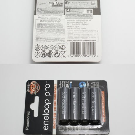 Bộ 4 pin sạc AA Panasonic Eneloop PRO 2500mah JAPAN (Đen)