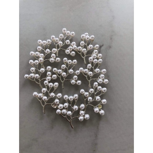 1 phiến cành phối ngọctrai 46*47mm, nguyên liệu làm trâm cài tóc cổ trang, nguyên liệu diu, Sỉ phụ kiện Khánh Huyền