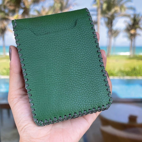 Ví da nam màu xanh lá cây tài lộc SW0003 giá rẻ SoWe Leather