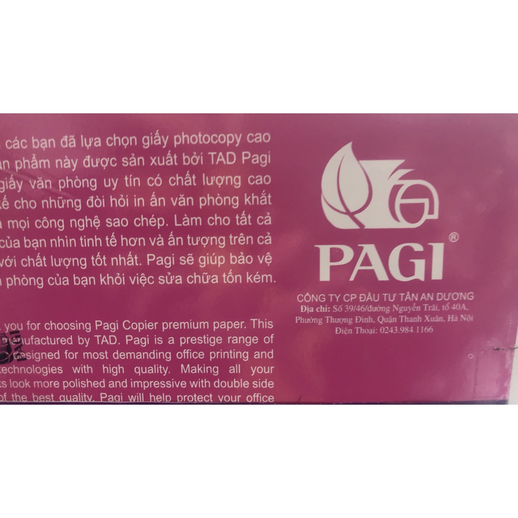 Giấy A5 PAGI hồng - định lượng 65gsm