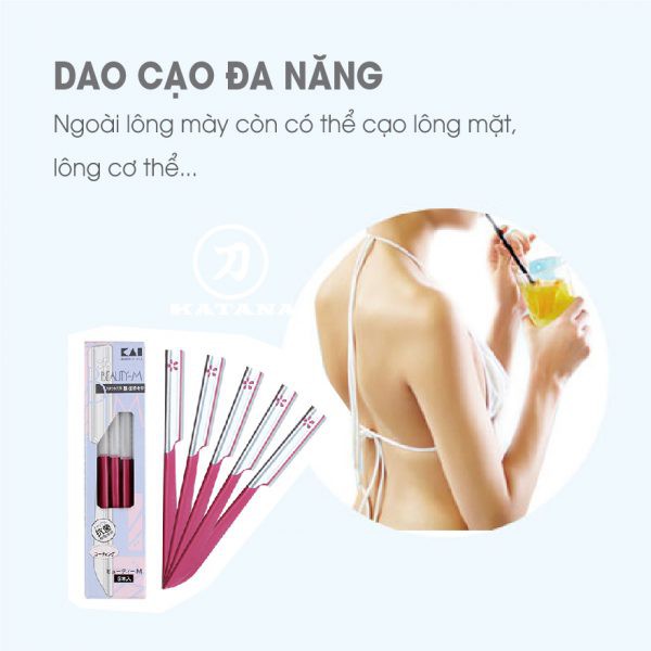 Set 5 dao cạo lông mày lông mặt KAI Nhật Bản