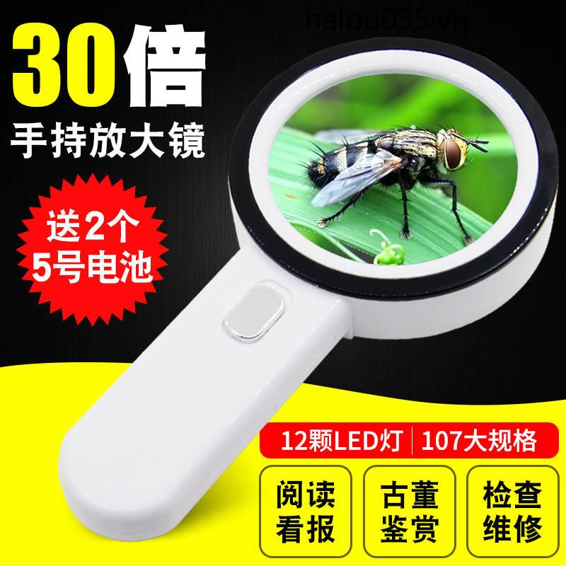 Kính Lúp Cầm Tay 30 Lần Có Đèn LED Công Suất Cao Sửa Chữa Điện Thoại / Trang Sức Cho Người Lớn Tuổi