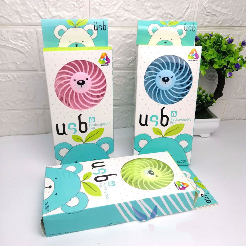Quạt mini cầm tay hình gấu siêu tiện lợi | BigBuy360 - bigbuy360.vn