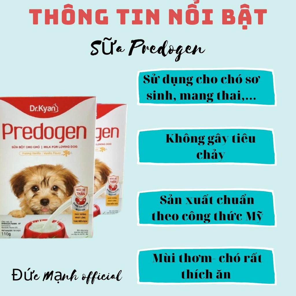 Sữa cho chó con Predogen- không gây tiêu chảy-an toàn- hiệu quả- tiết kiệm.