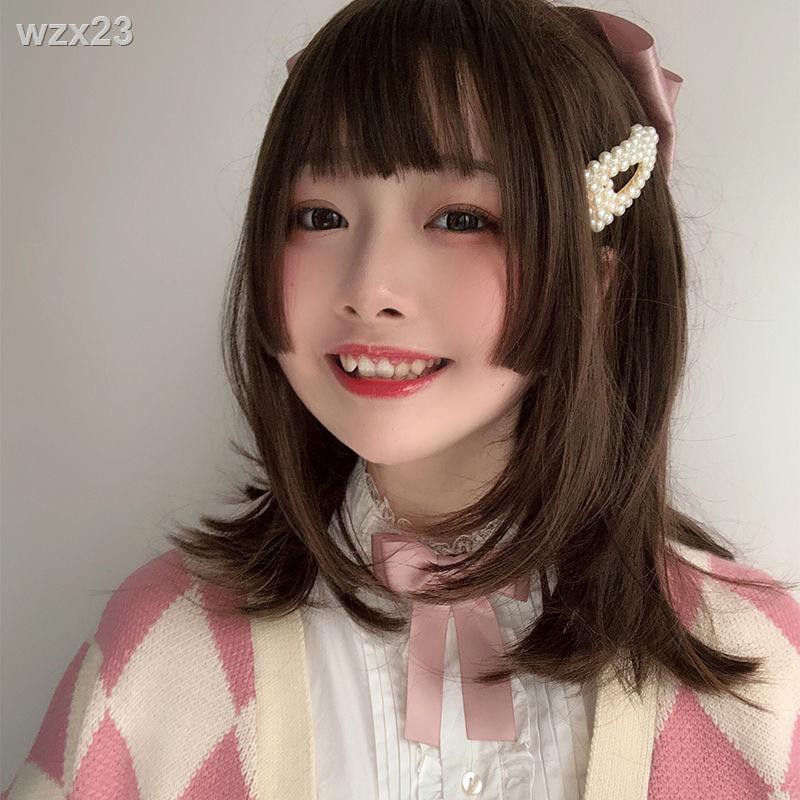 lolita tóc giả nữ Ji dài trung bình Harajuku cô gái mềm mại công chúa học sinh cắt thẳng cột đuôi ngựa đôi đội đầy