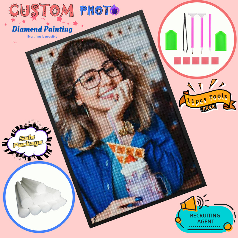 Bộ 11 Dụng Cụ Vẽ Tranh Gia Đình Kích Thước Nhỏ Hình Tròn / Vuông 5D Tự Khoan Toàn Diện