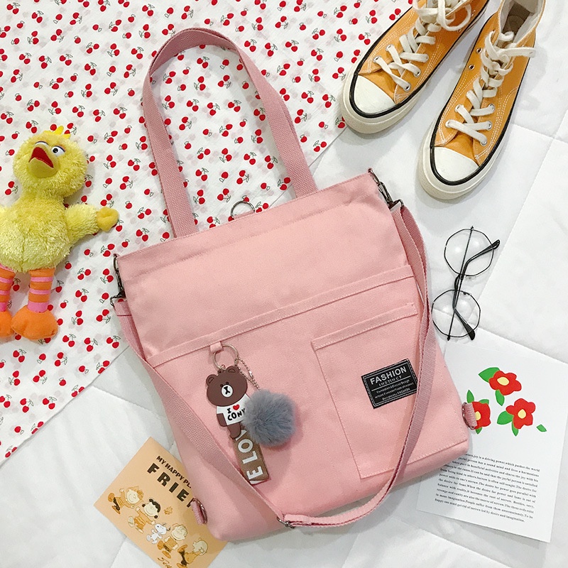 Túi đeo chéo canvas cute túi vải xách tay học sinh nữ đẹp phong cách Hàn Quốc MEOW STORE TX03
