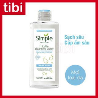 [EU] Nước tẩy trang cấp ẩm Simple Water Boost Micellar Cleansing Water 400ml