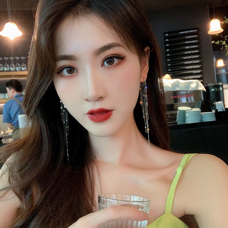 Bông tai mạ vàng sợi mảnh dài dành riêng cho cô nàng ngọt ngào_M1307