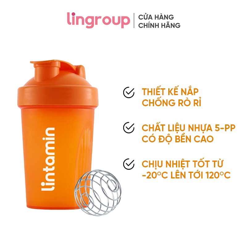 Bình lắc Lintamin 400ml màu cam